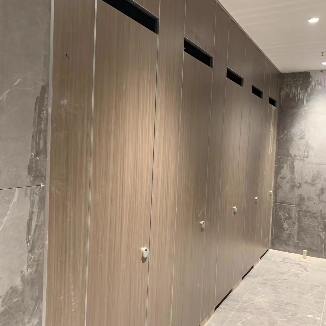 Toilet partition panel with custom surface available