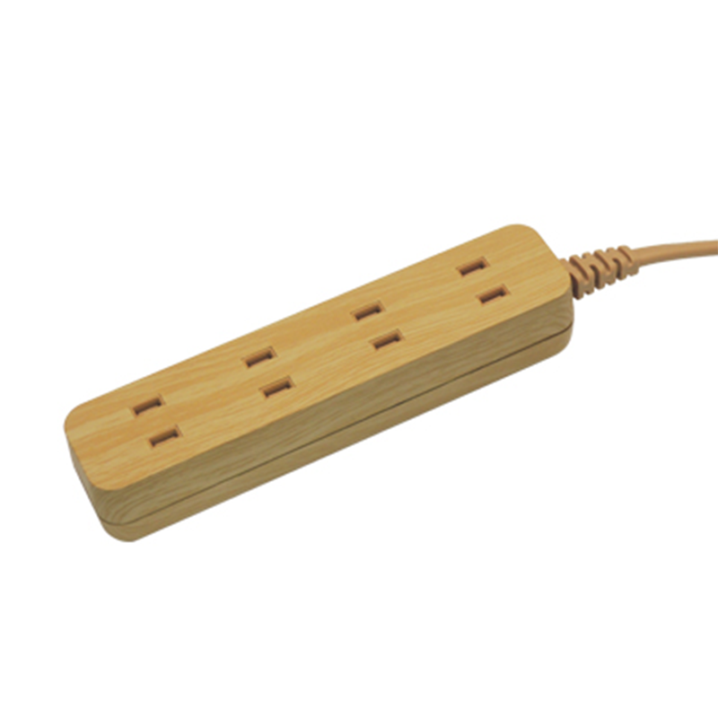 Wood Series Cord Power Strip with 4 AC Outlets