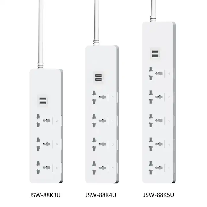 Universal 3/4/5 Outlets Extension Sockets Power Strips with USB and Individual Switch