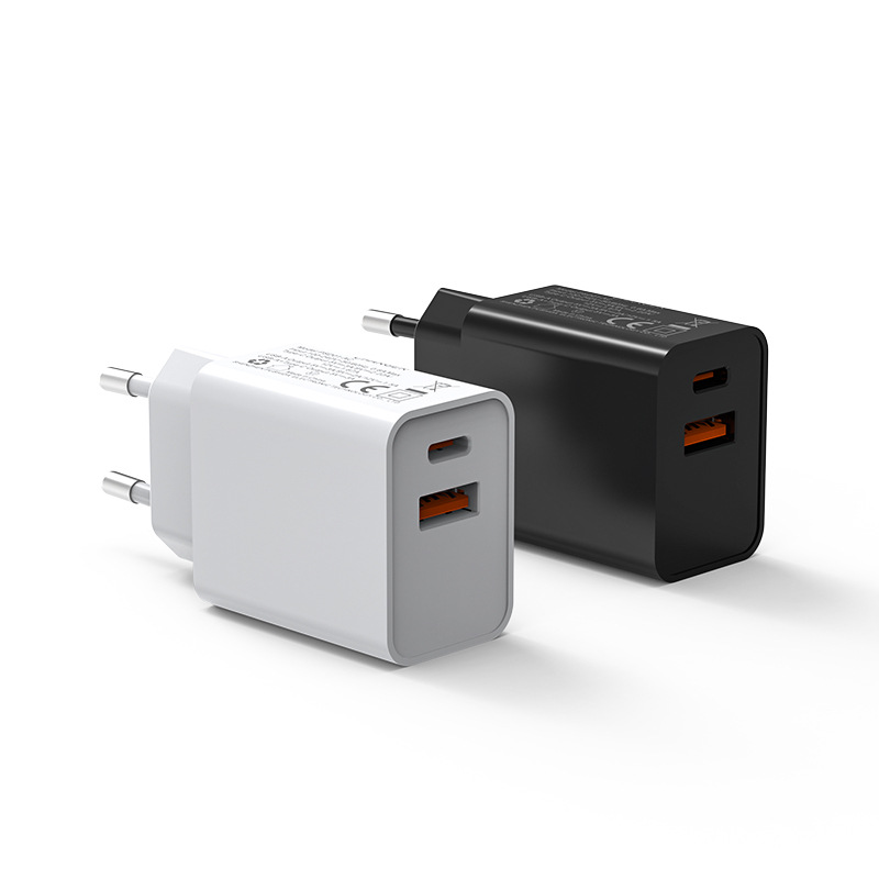 PD20W Fast Charging German French European Charger with USB-A and Type-C