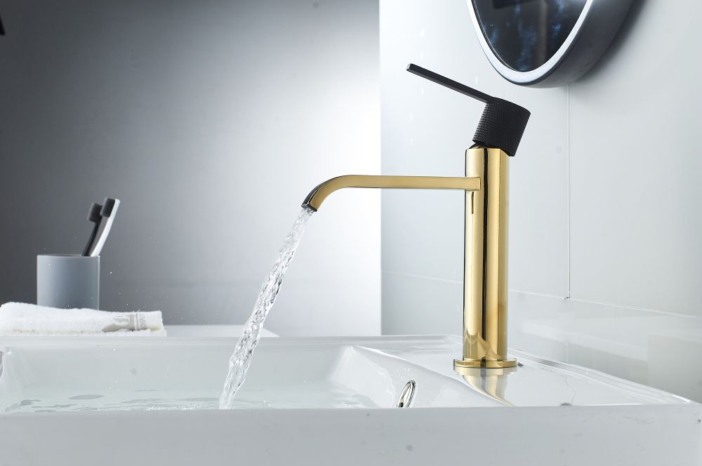 Momali brass basin mixer water tap bathroom luxury basin black and gold faucet