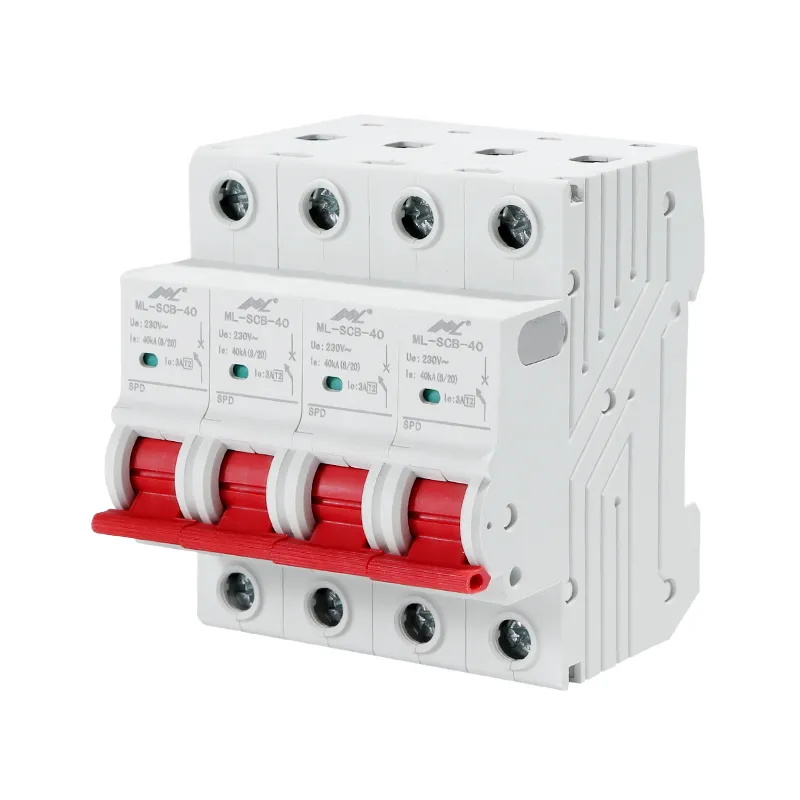 20KA T2 230v-400v overload protector switch SPD Back up protector Din Rail Miniature Circuit Breaker
