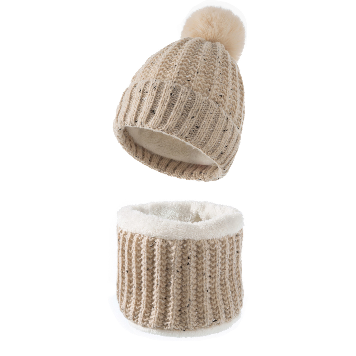Winter Beanie Hats Scarf Set  Womens Warm  Knit Hat Neck Scarves