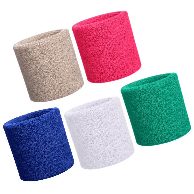 Sports Wristbands Stretchy & Sweat Absorbing Cotton Terry, Perfect for Basketball, Football, Tennis, Soccer, Running & Working Out