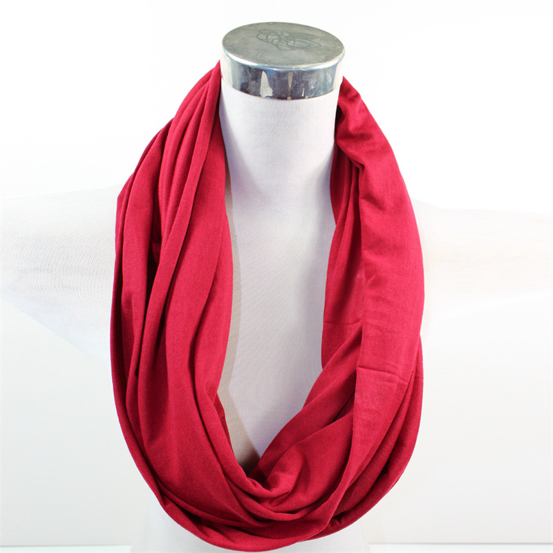 Elastic Jersey Head Scarf Seamless Endless Loop Light Weight Solid Colors scarf