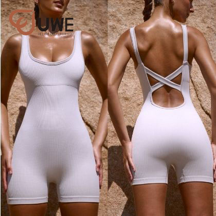 Yoga Jumpsuit Solid Color One Piece Sleeveless Bodysuit