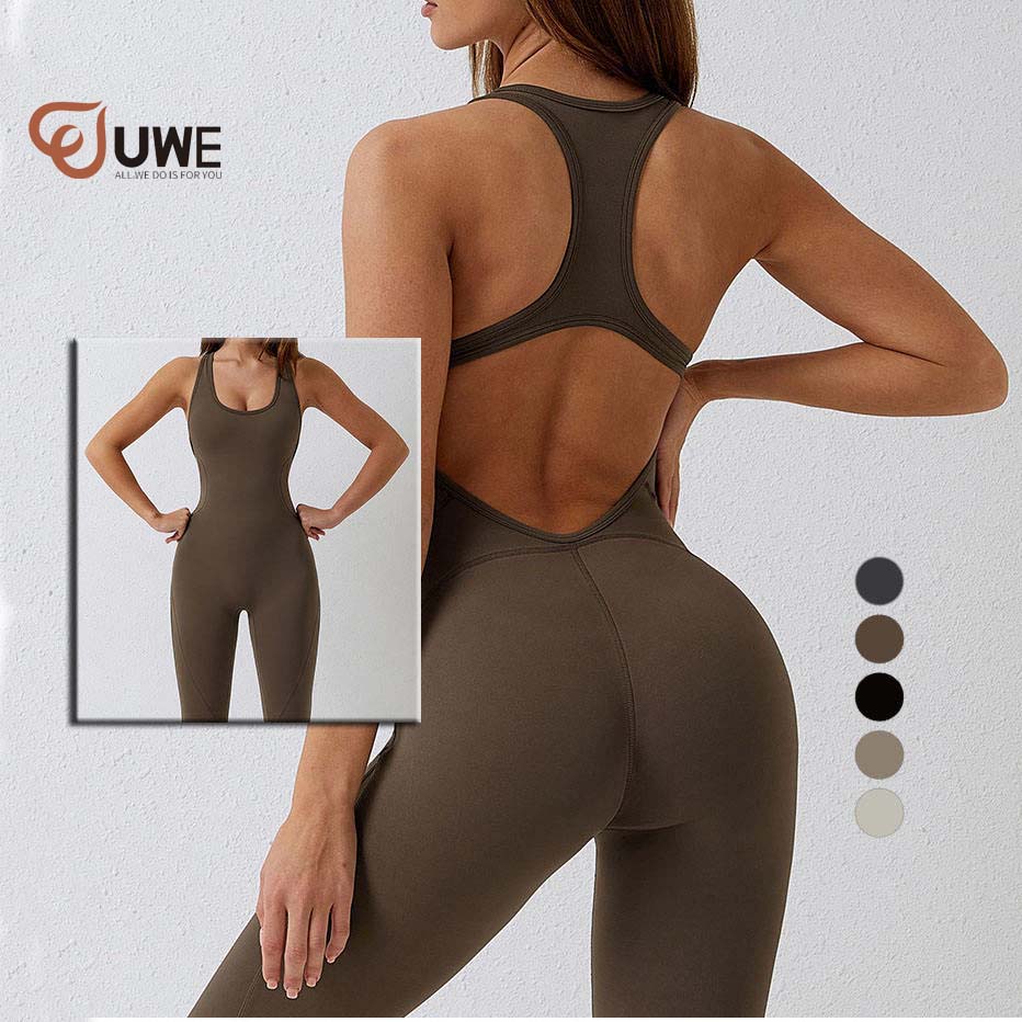 Yoga Jumpsuit Fashion Custom Outfit Black Backless One Piece Sets