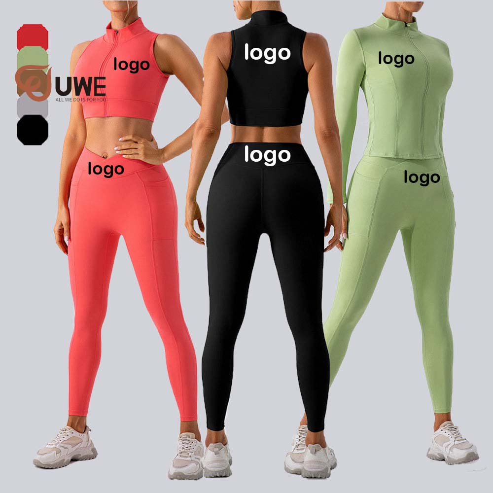 Yoga Set Sportswear Jackets Workout Leggings Sports Top