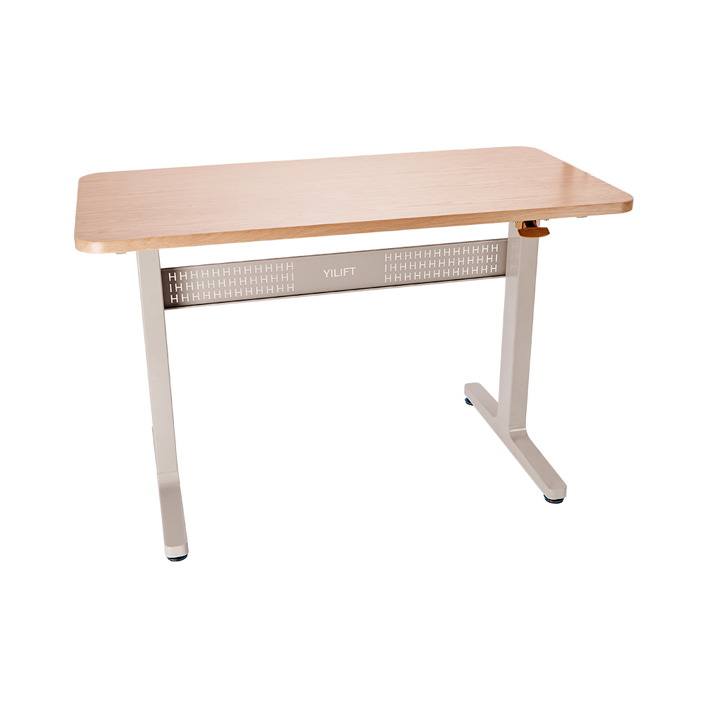 Pneumatic adjustable desk--Double column