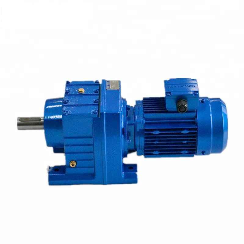 Inline shaft electric motor with gear R series coaxial gear speed reducer