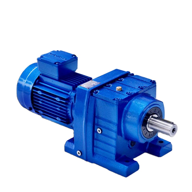 Helical electric motor with gearbox