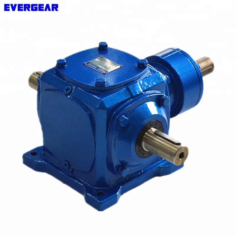 factory customized 3 way 90 degree right angle spiral bevel gearbox